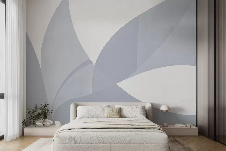 murais de parede Arte abstrata minimalista em tons de azul w08711