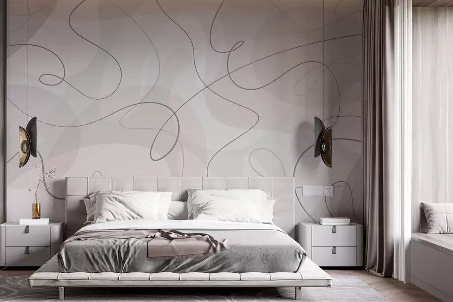 murais de parede Tendência de linhas e formas abstractas w03059