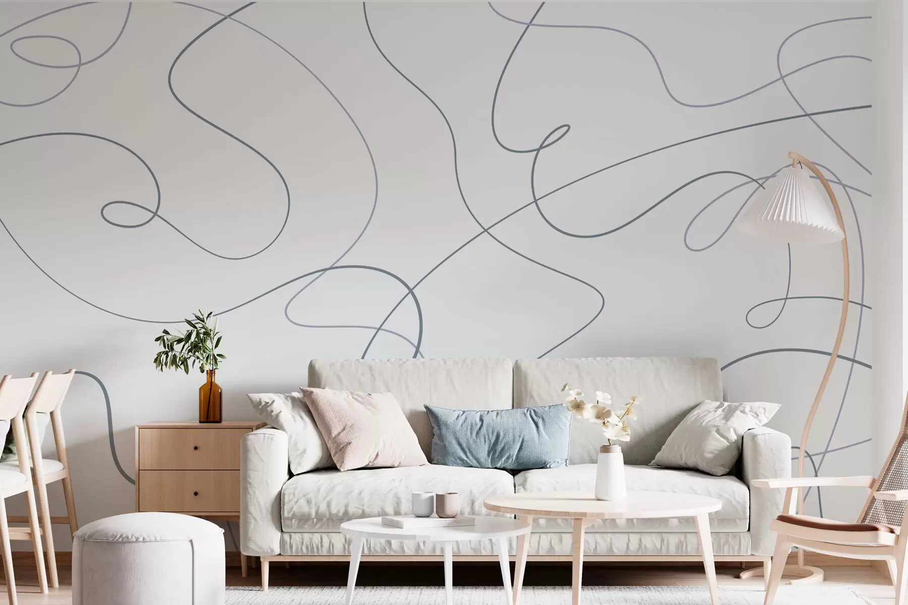 murais de parede Linhas abstractas e elegantes w03061v1