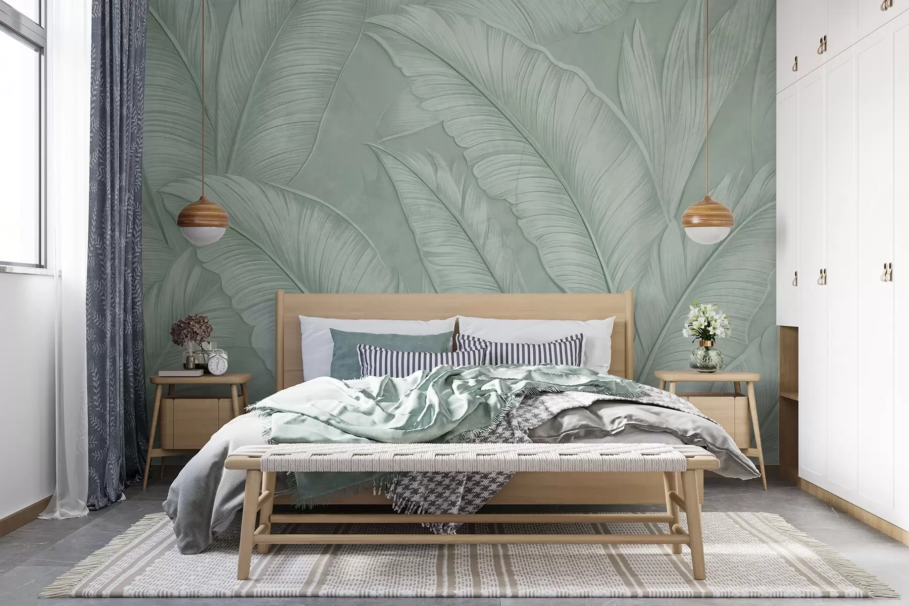murais de parede Relevo tropical sálvia w08772v1
