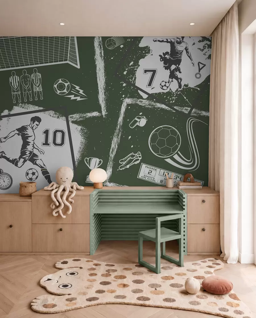 murais de parede Caderno de futebol verde w03122v2