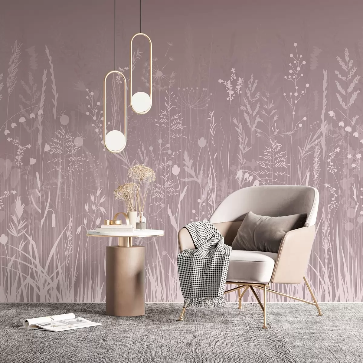 murais de parede Flores e plantas silvestres w03143v4