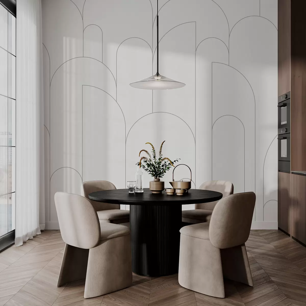 murais de parede Arcos minimalistas w03145v3