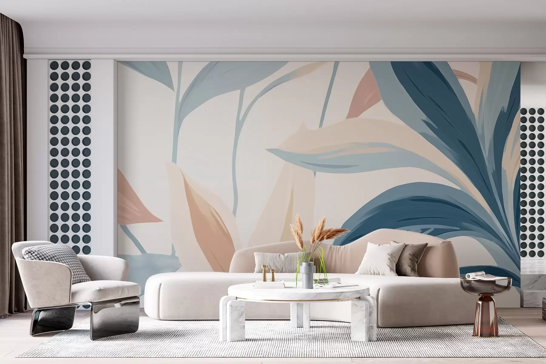 murais de parede Folhas brilhantes pintadas w03091