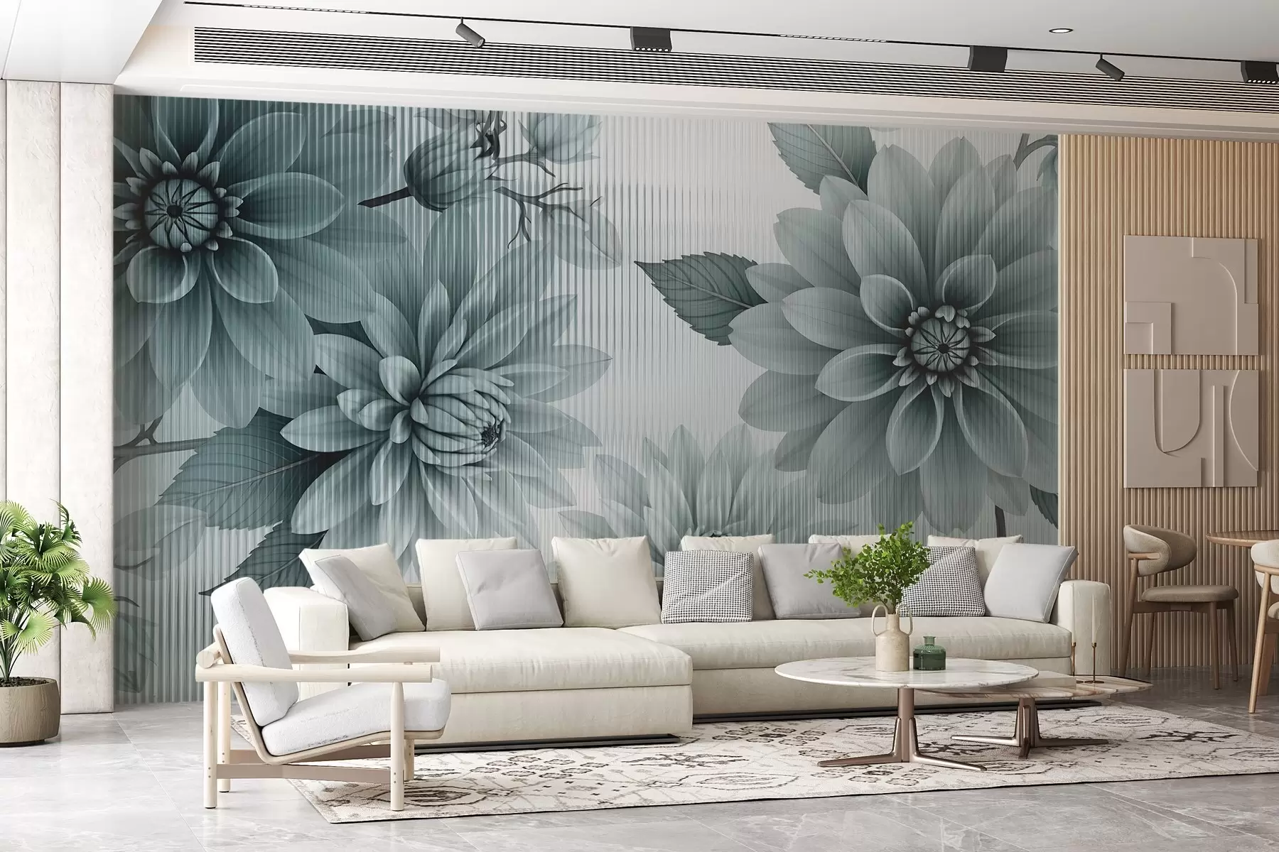 murais de parede Flores grandes atrás de um vidro w03197v2