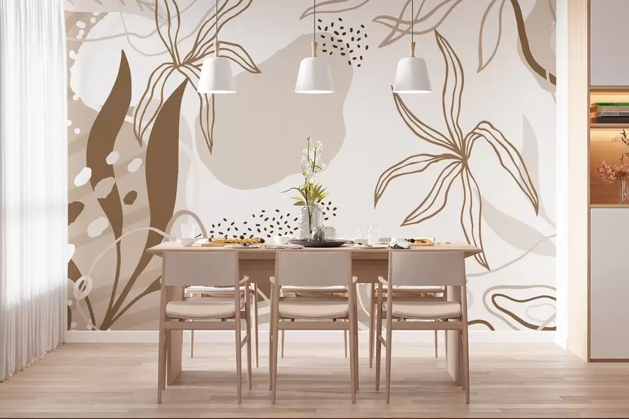 murais de parede Motivo botânico abstrato w03272v1