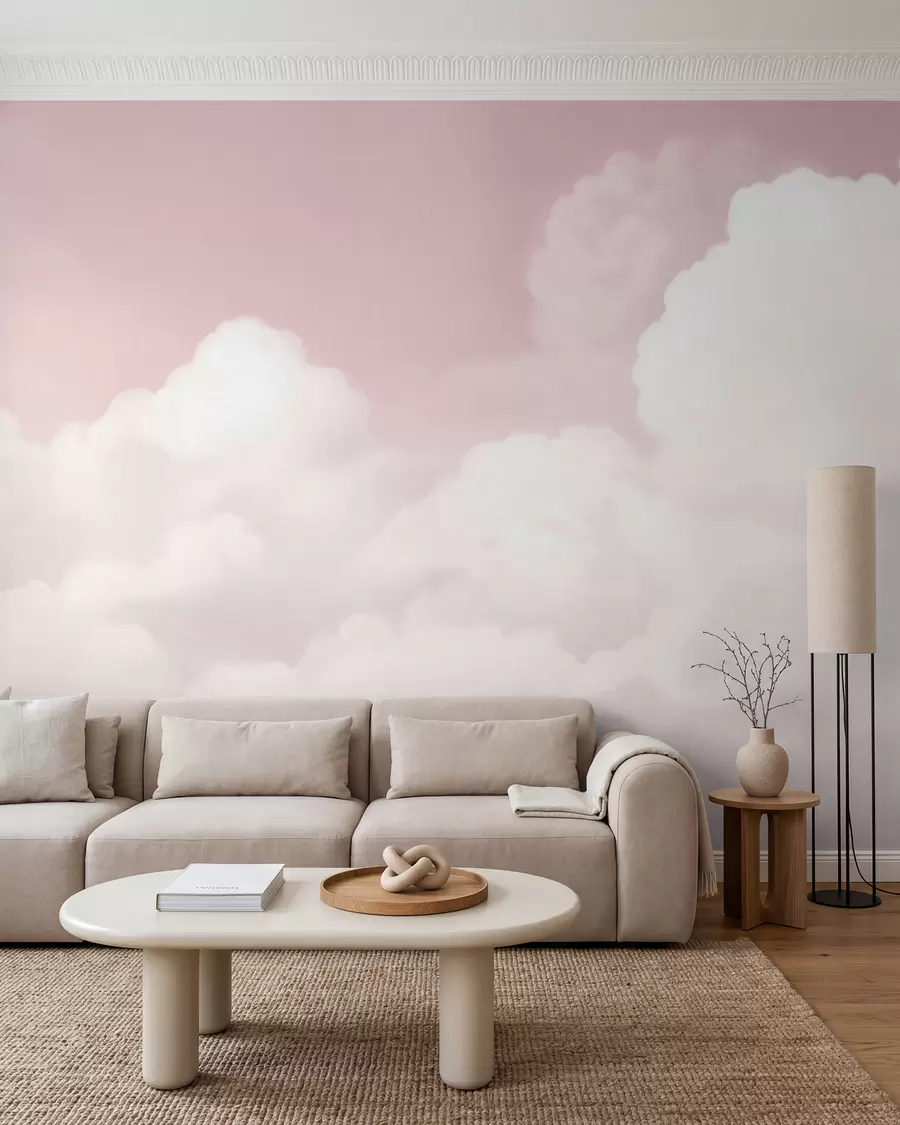 murais de parede Nuvens em rosa suave w03301