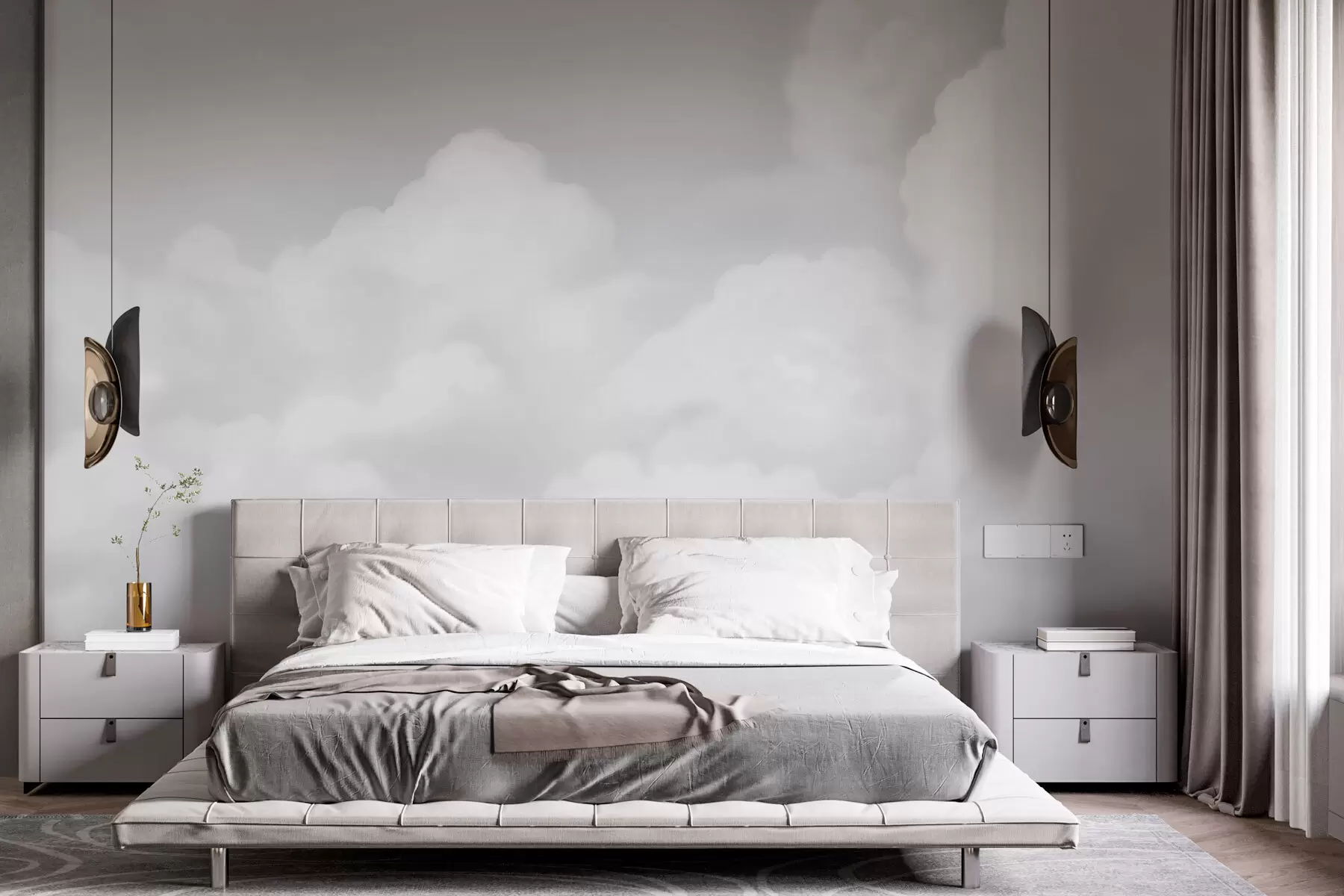 murais de parede Céu cinzento e nuvens w03301v3