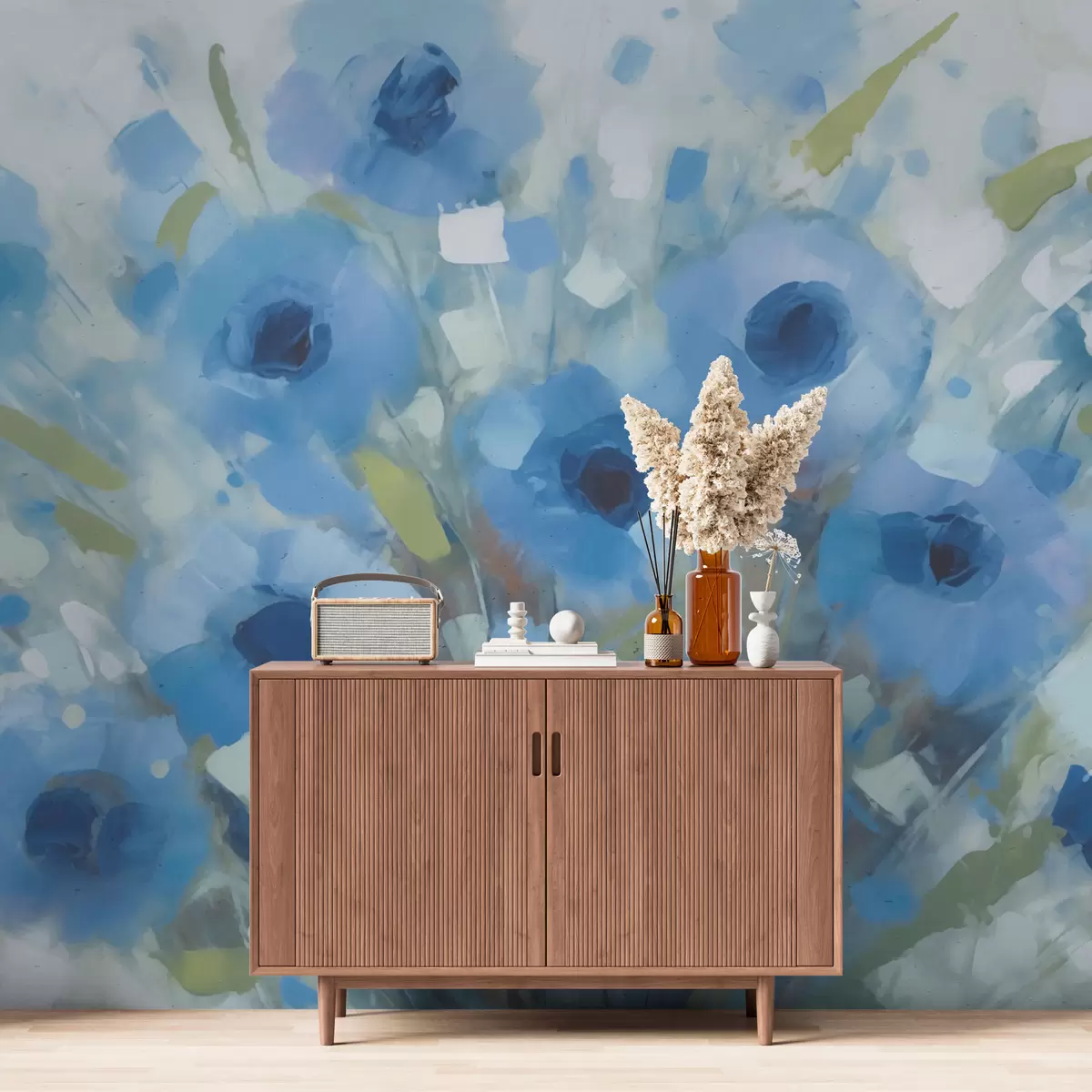 murais de parede Grandes flores azuis w03308