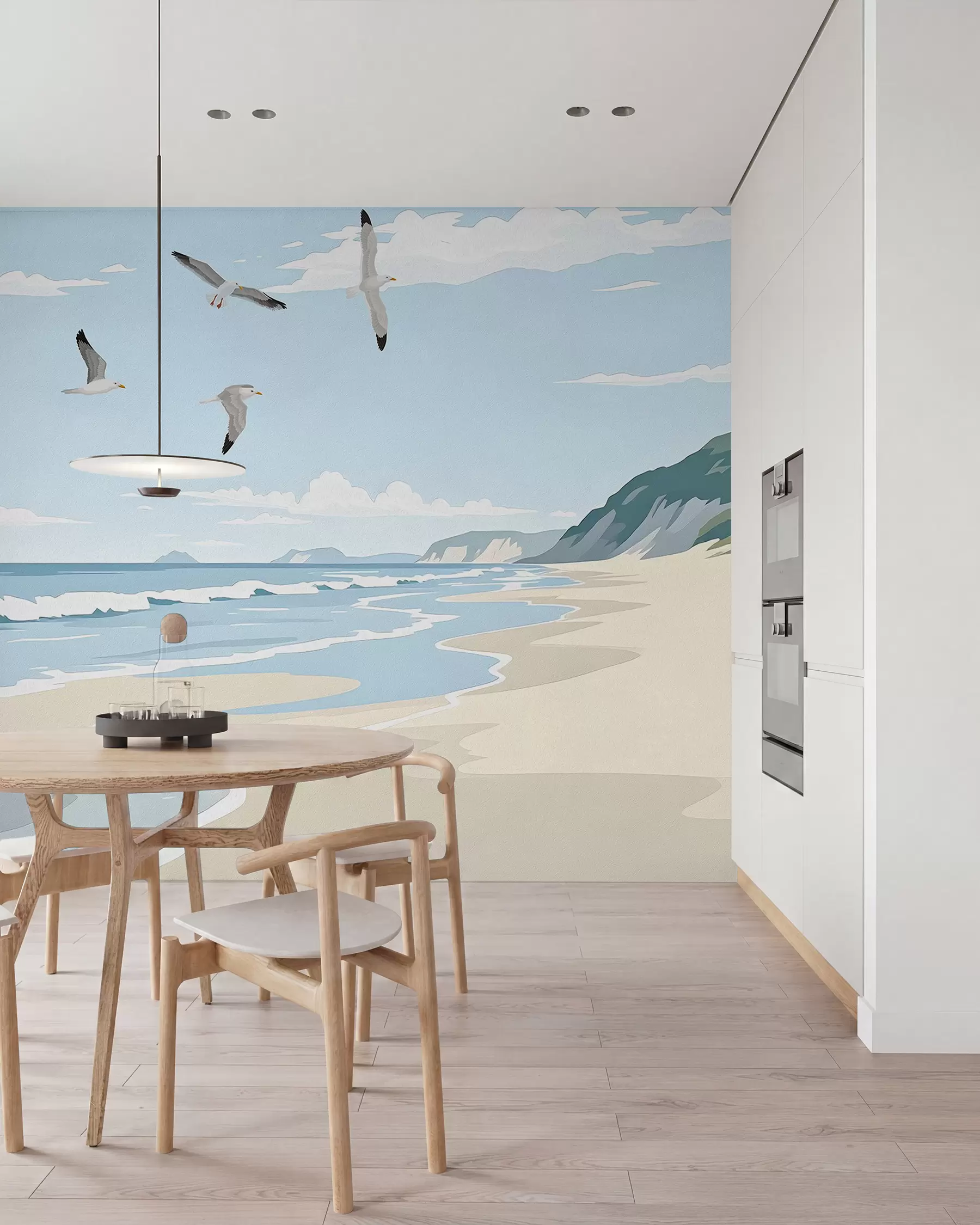 murais de parede Paisagem marítima pintada com tinta a óleo w03338
