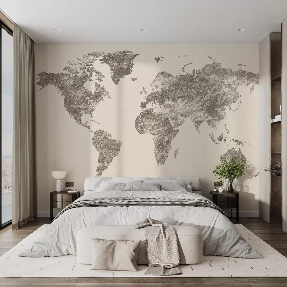 murais de parede Mapa de texturas do mundo w03312v2