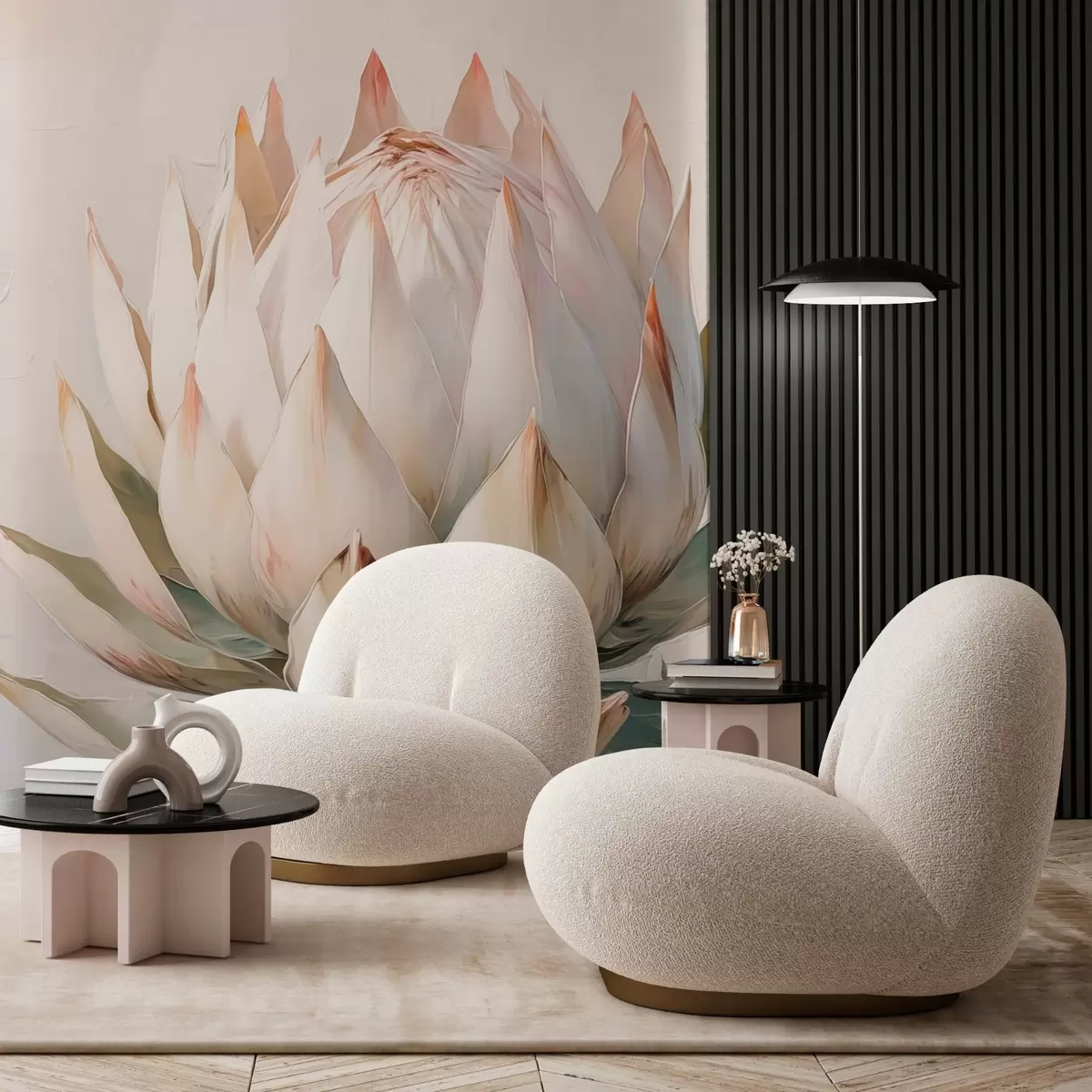 murais de parede Pintura de imitação de flor de alcachofra w03353