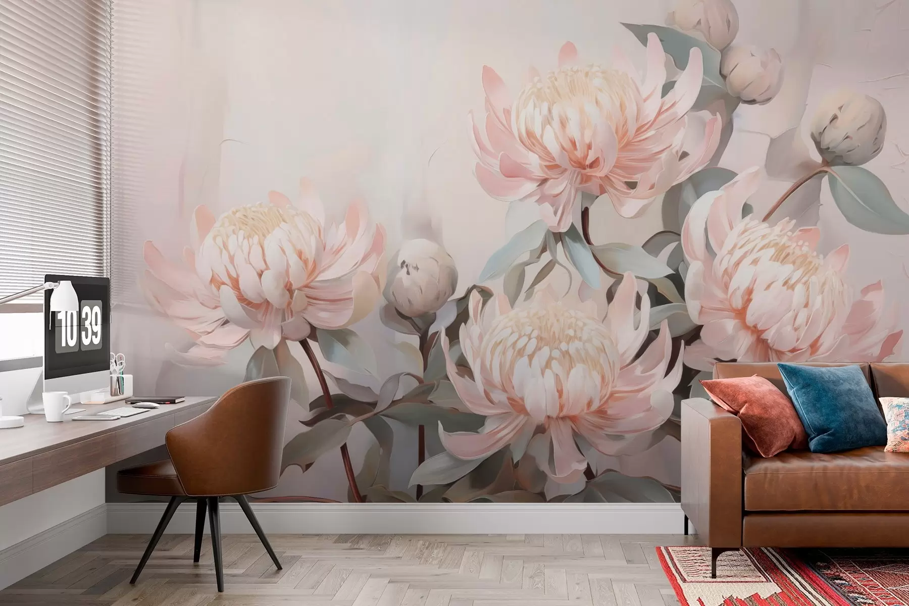 murais de parede Pintura de imitação de crisântemos w03356