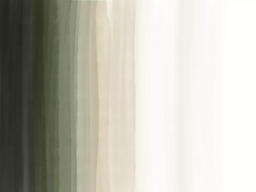 murais de parede Impressão abstrata minimalista em gradiente com riscas verticais de verde escuro, bege e branco  w08915