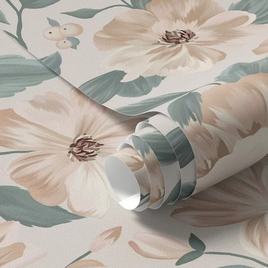 murais de parede Delicado arranjo de flores em tons pastel a00043