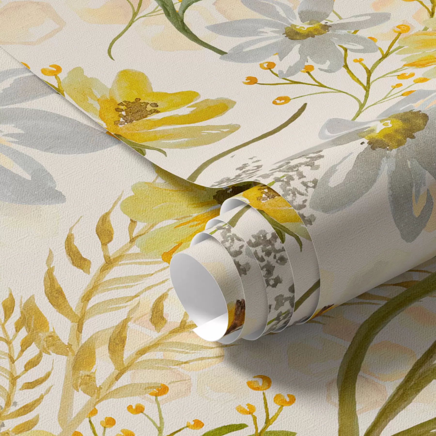 murais de parede Composição floral brilhante de cor amarela a00045