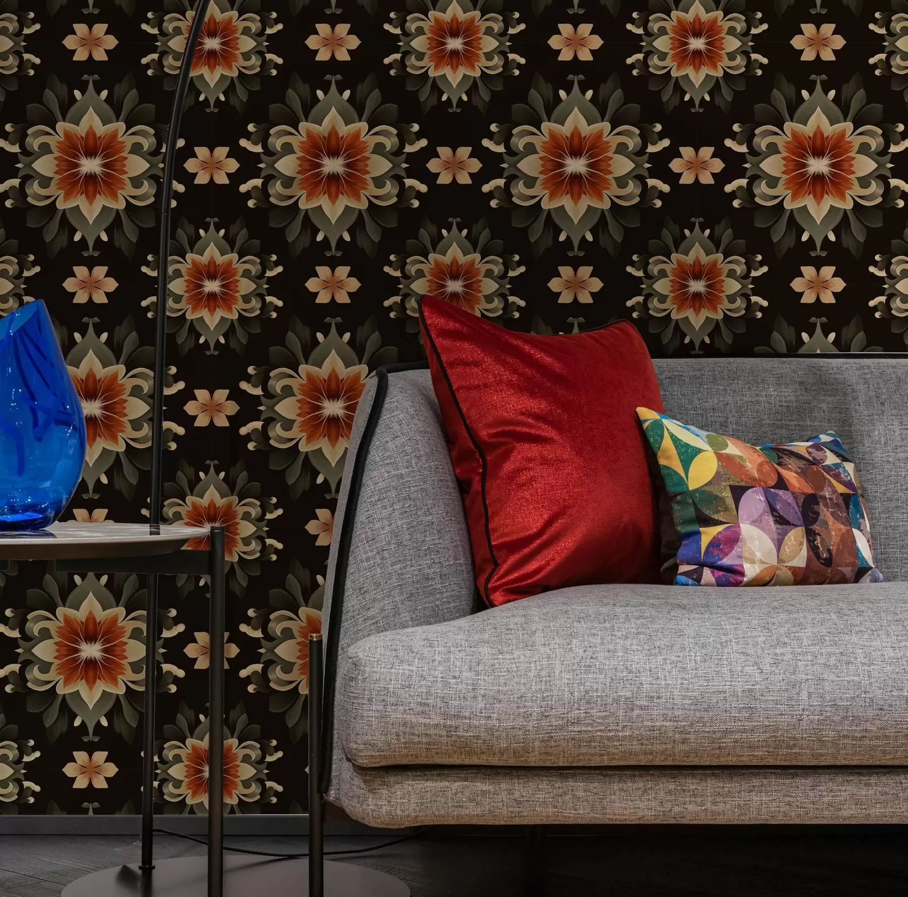 murais de parede Padrão floral abstrato a00069v2