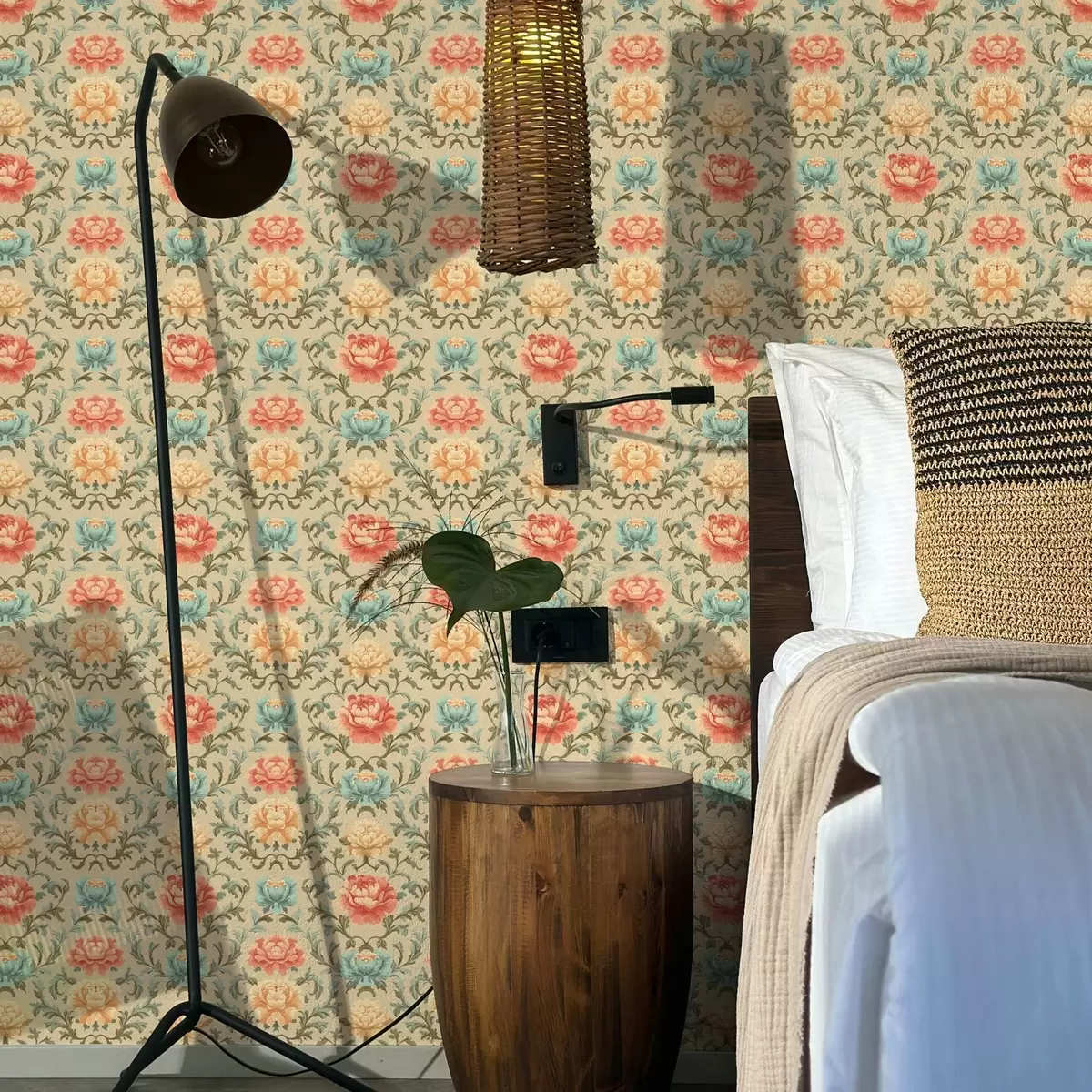 Papel de parede Composição com flores coloridas a00076