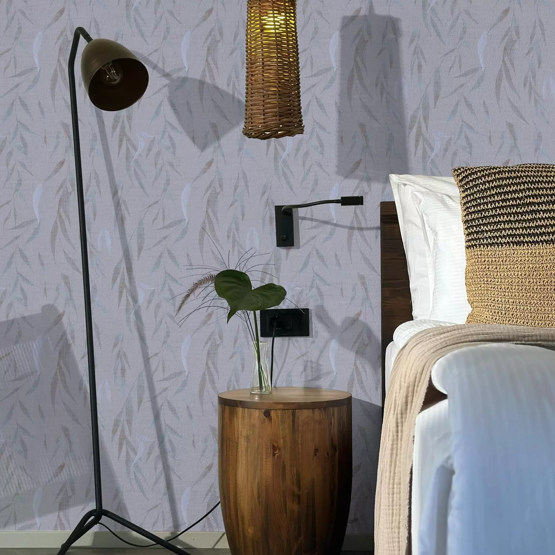 murais de parede Ramos pendentes com folhas a00095