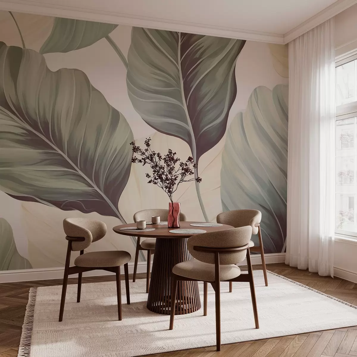 murais de parede Grandes folhas tropicais w03431