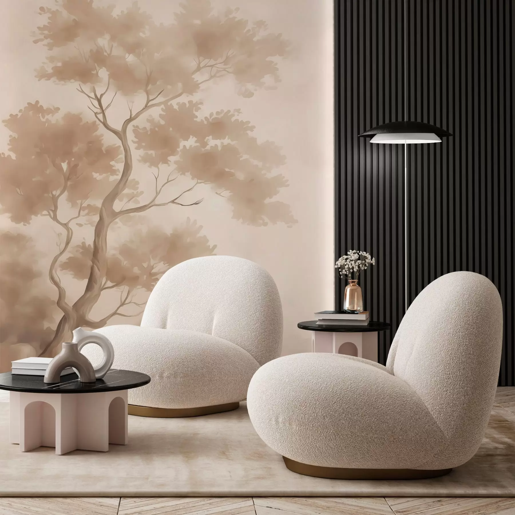 murais de parede Imitação de árvore de aguarela esbatida w03471