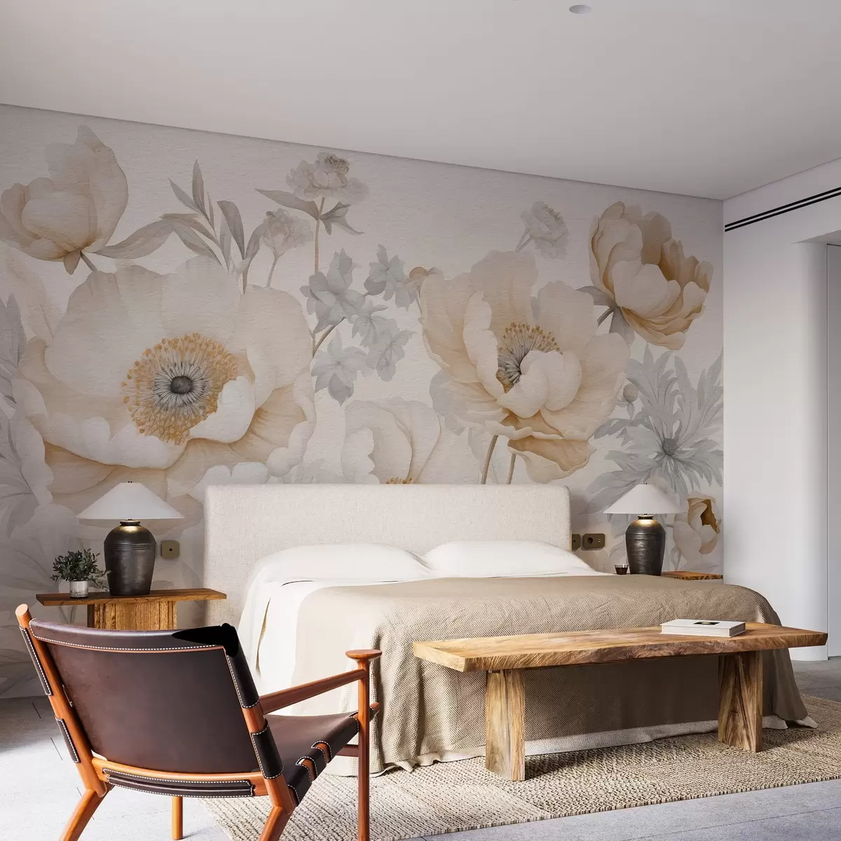 murais de parede Ramo de flores pintado a aguarela w03555v2