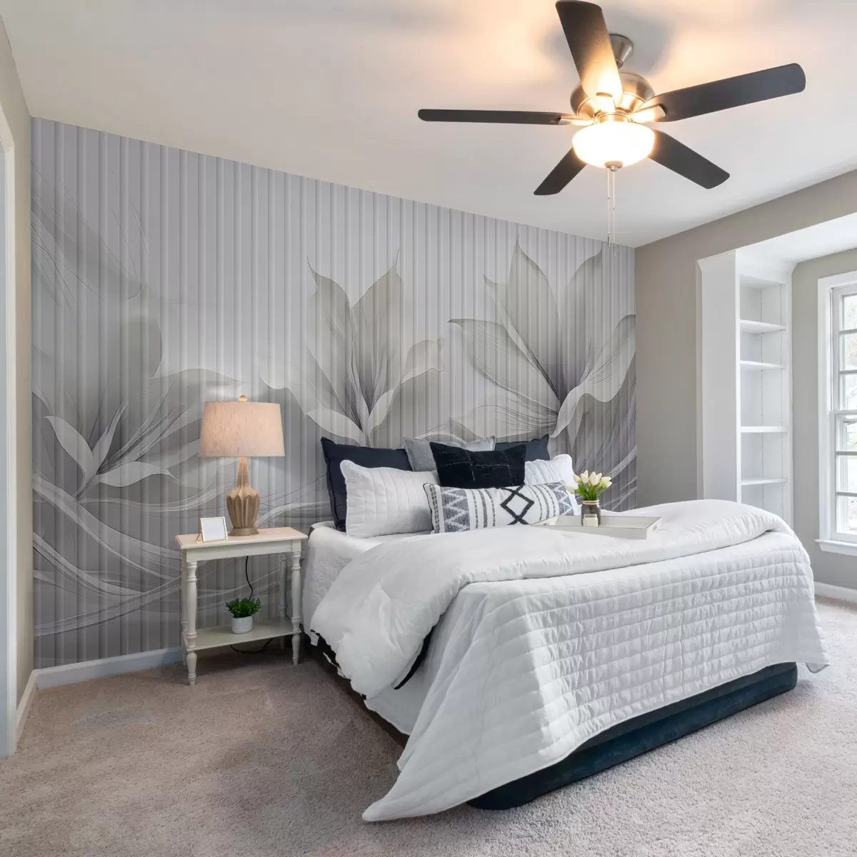 murais de parede Flores abstractas em aguarela atrás de um vidro w03563