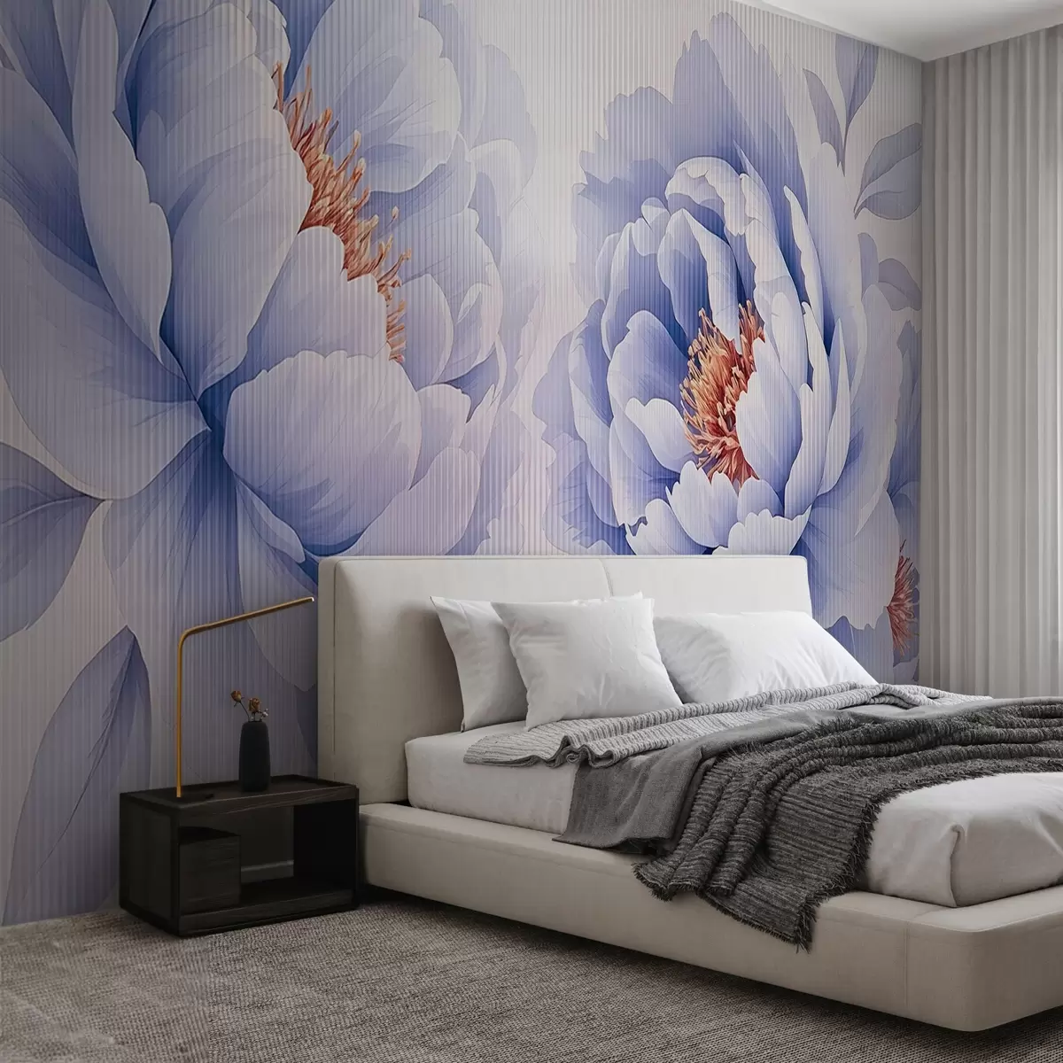 murais de parede Peónias atrás de um vidro w03557