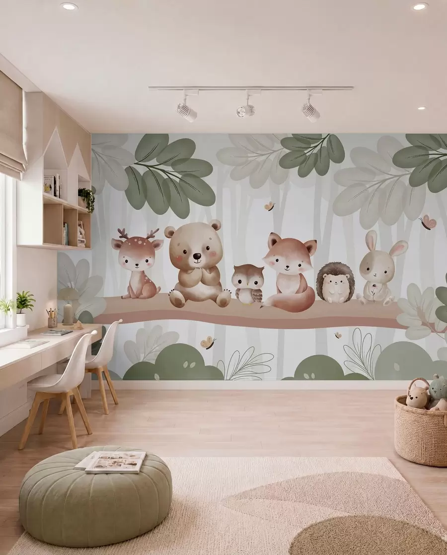 murais de parede Animais da floresta em fila w03411