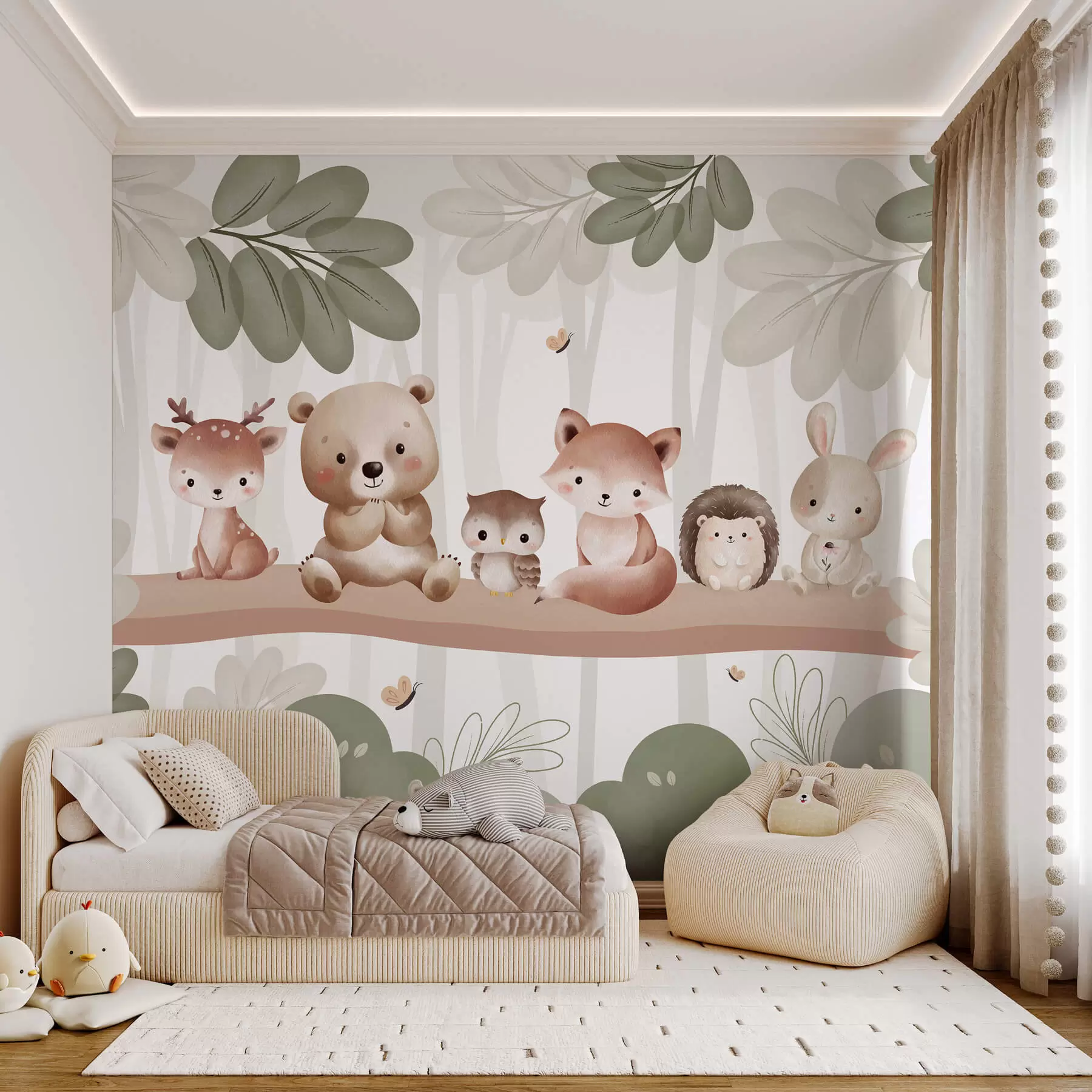murais de parede Animais bonitos na floresta w03411