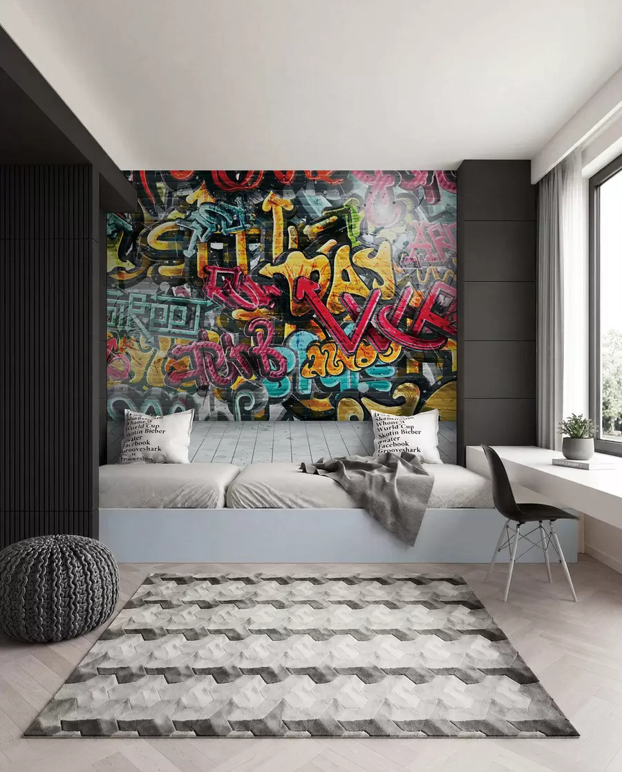 murais de parede Grafíti a cores vivas u56045