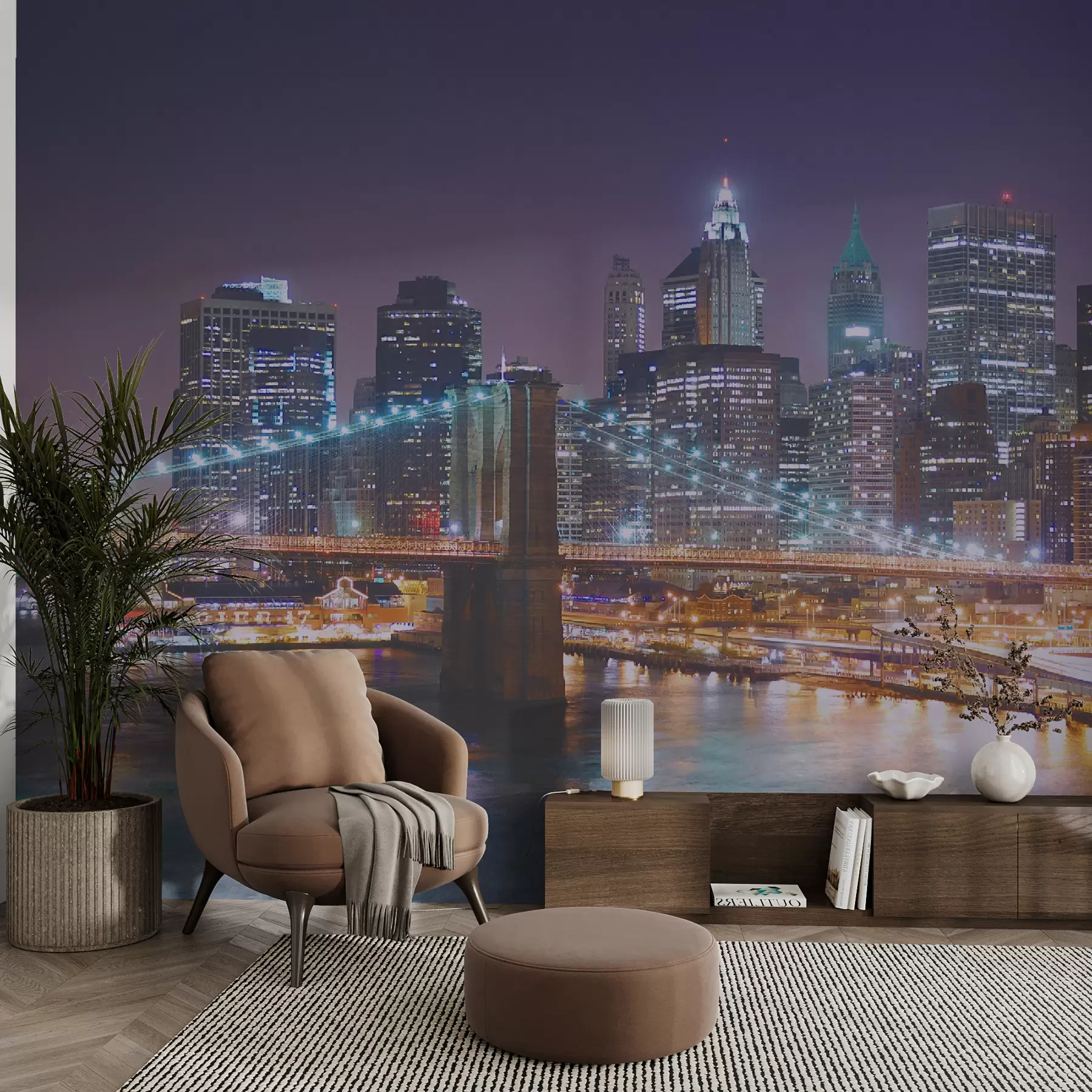 murais de parede Luzes da ponte de Brooklyn u57210