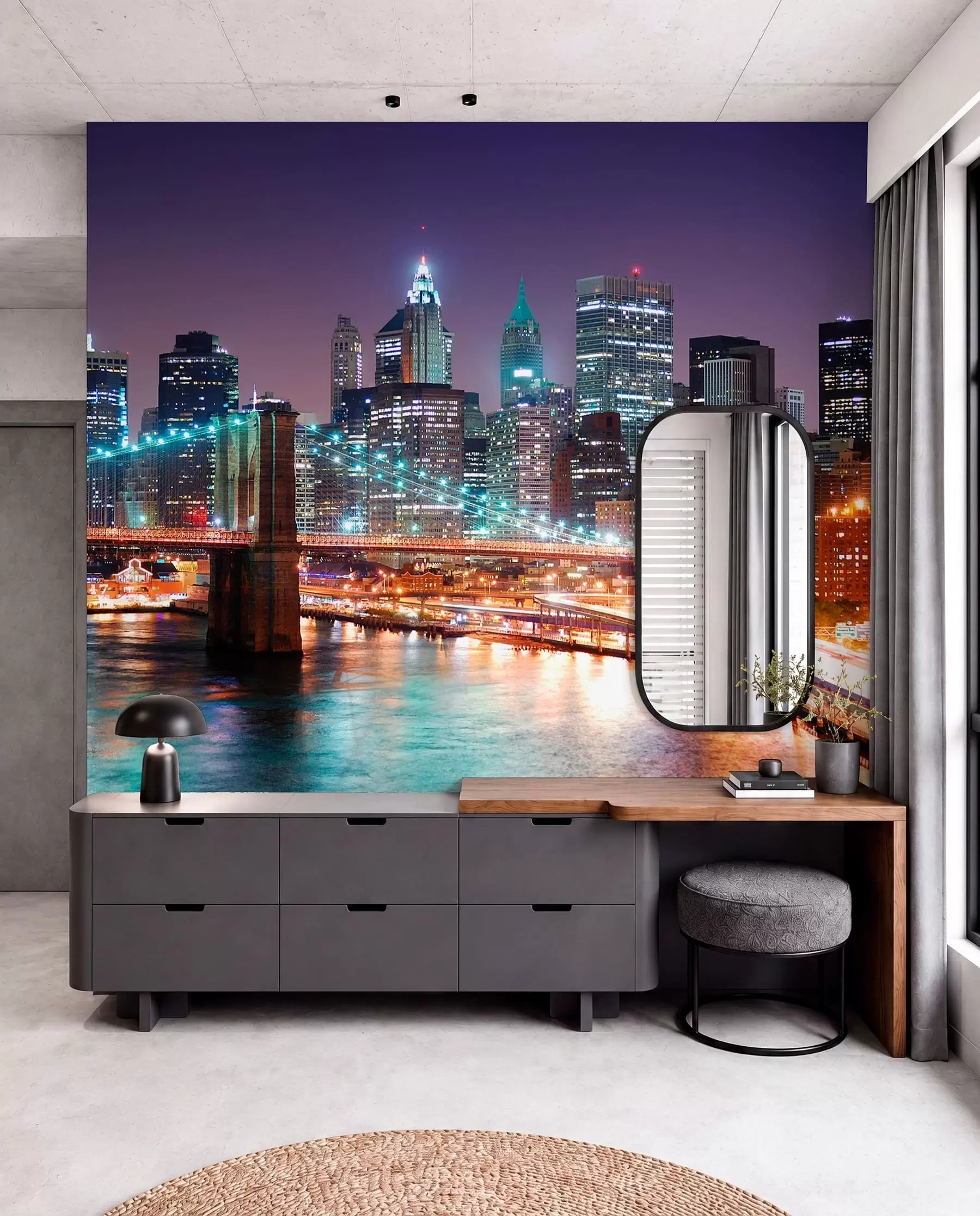 murais de parede Luzes da ponte de Brooklyn u57210