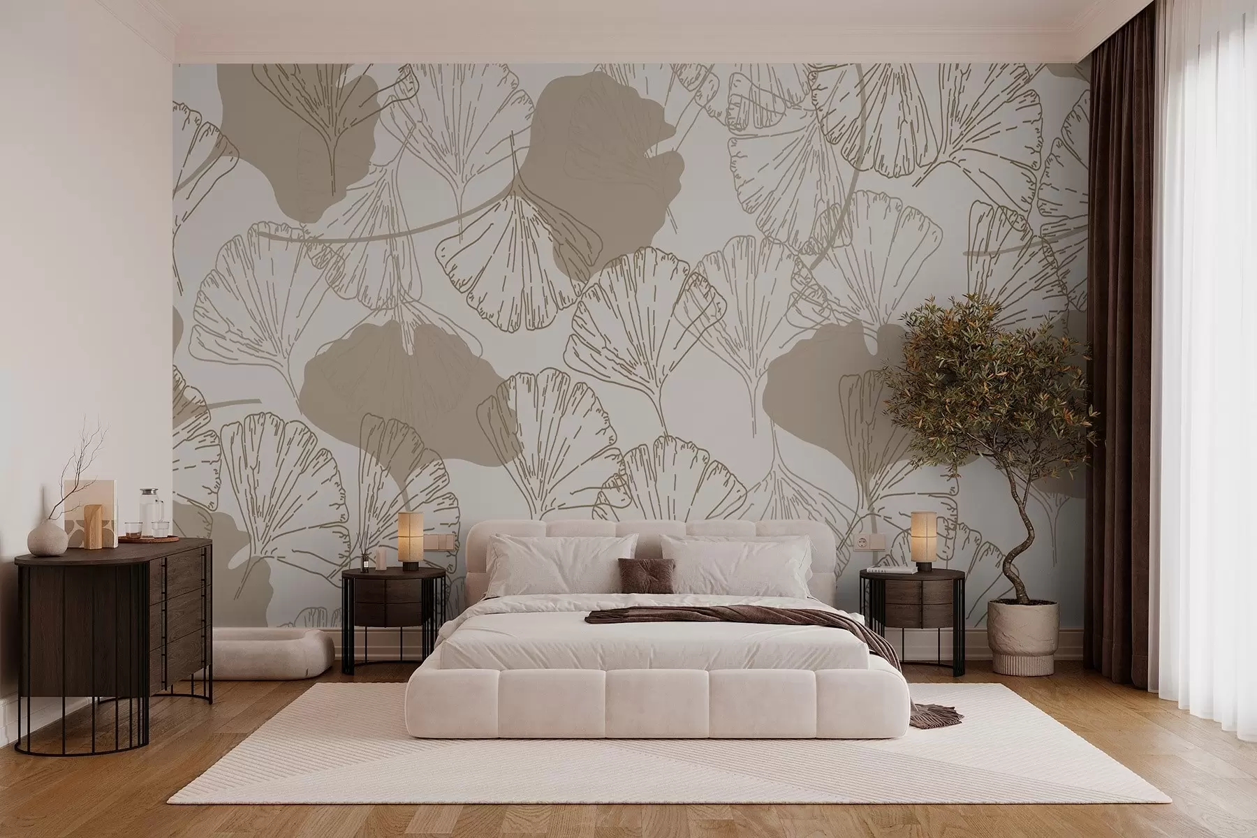 murais de parede Padrão botânico w03500v2