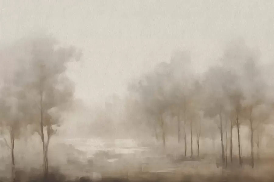 murais de parede Floresta abstrata com efeito sépia w03596