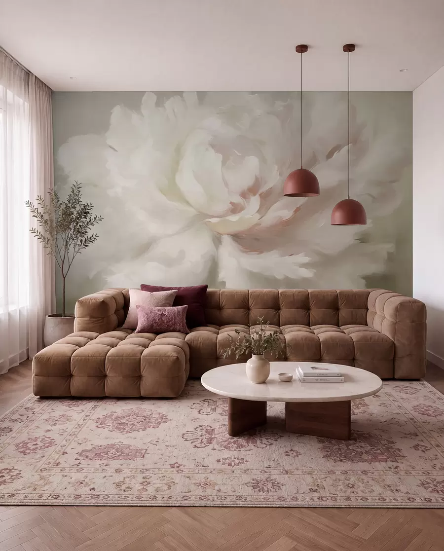 murais de parede Flor de peónia grande w03642