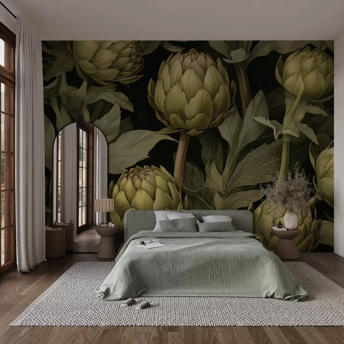 murais de parede Elegância do Jardim das Alcachofras w03628