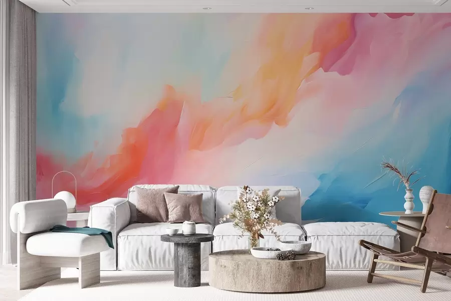 murais de parede Uma abstração de flores coloridas em estilo de pintura w09000