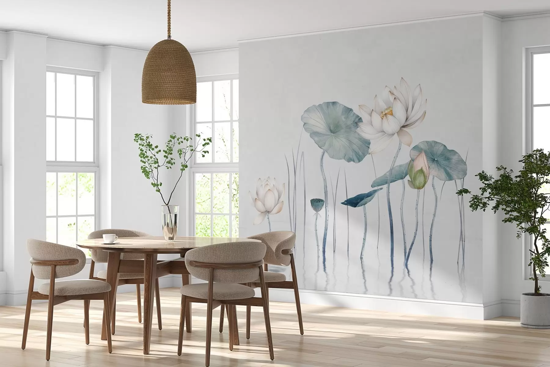 murais de parede Lótus na água w03701