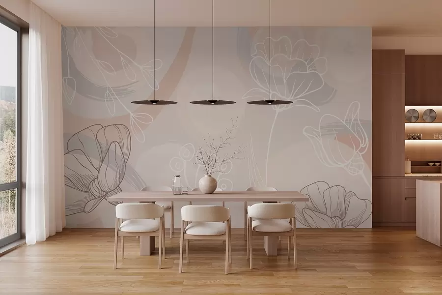 murais de parede Padrões florais w03586