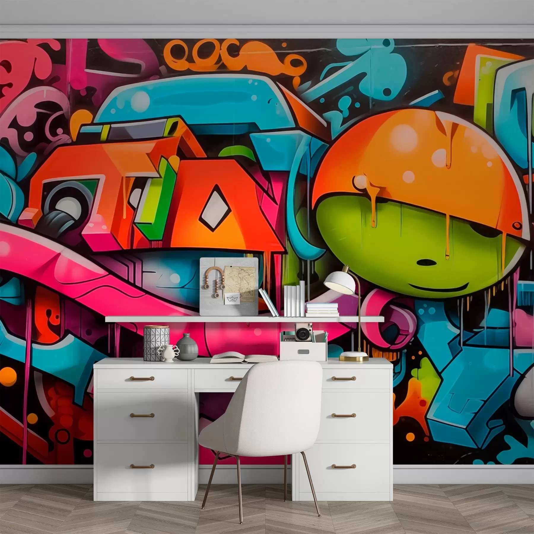 murais de parede Graffiti brilhante w03688