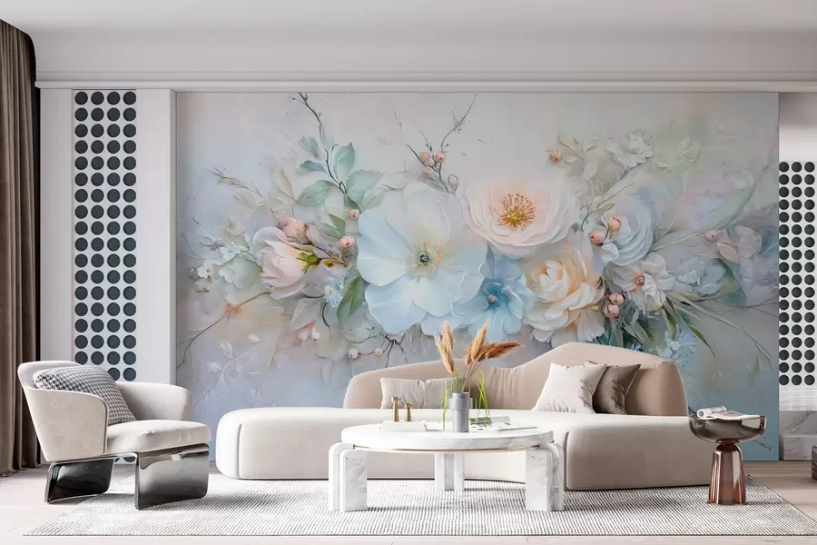 murais de parede arranjo de flores ao estilo de pintura a óleo w03618