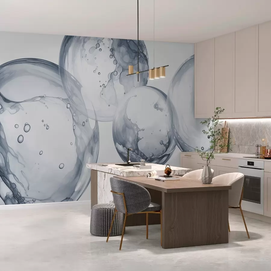 murais de parede Aquarela de imitação de bolhas w03736v2