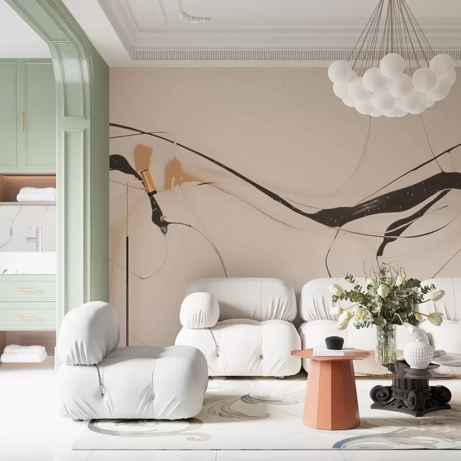 murais de parede Linhas cinzentas abstractas w03728