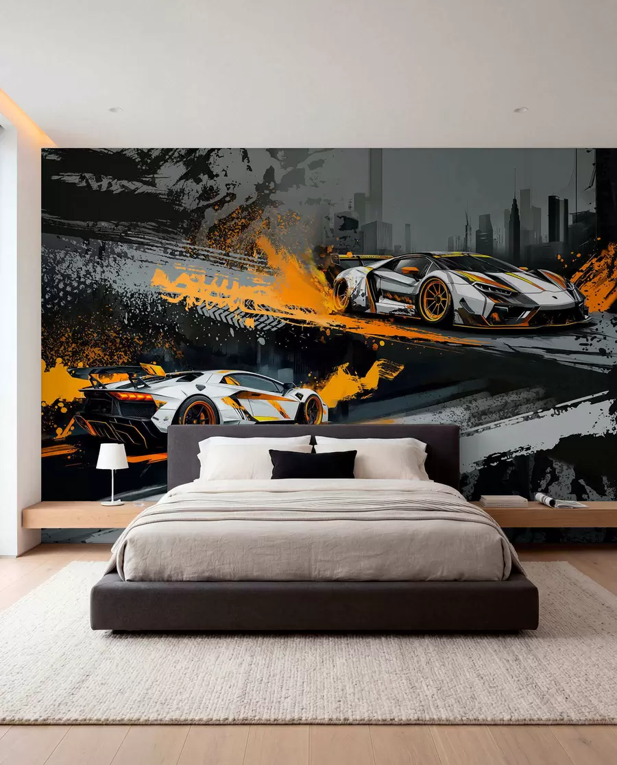 murais de parede carros desportivos dinâmicos, expressivos e de estilo Grange w03721