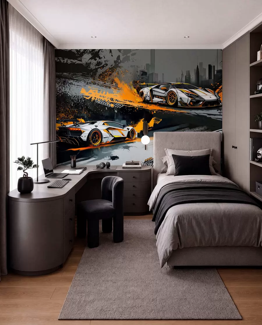 murais de parede carros desportivos dinâmicos, expressivos e de estilo Grange w03721