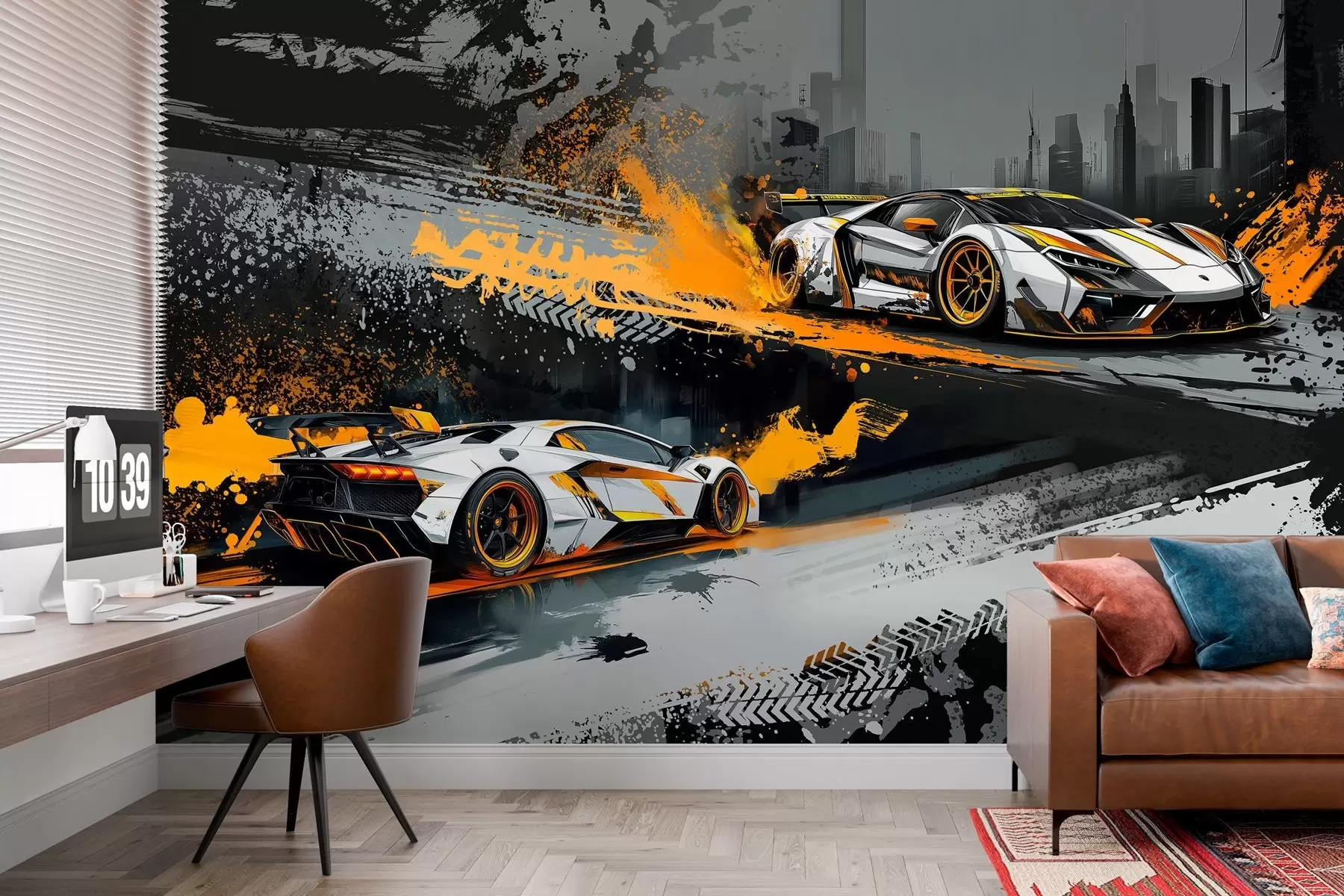 murais de parede carros desportivos dinâmicos, expressivos e de estilo Grange w03721