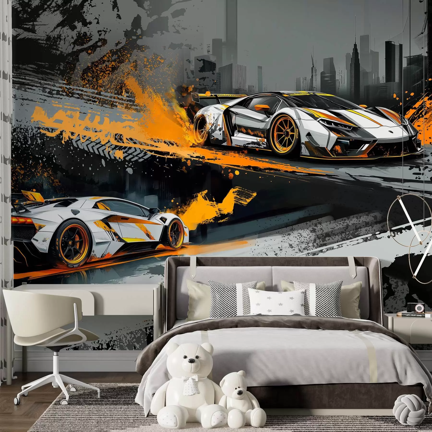 murais de parede carros desportivos dinâmicos, expressivos e de estilo Grange w03721
