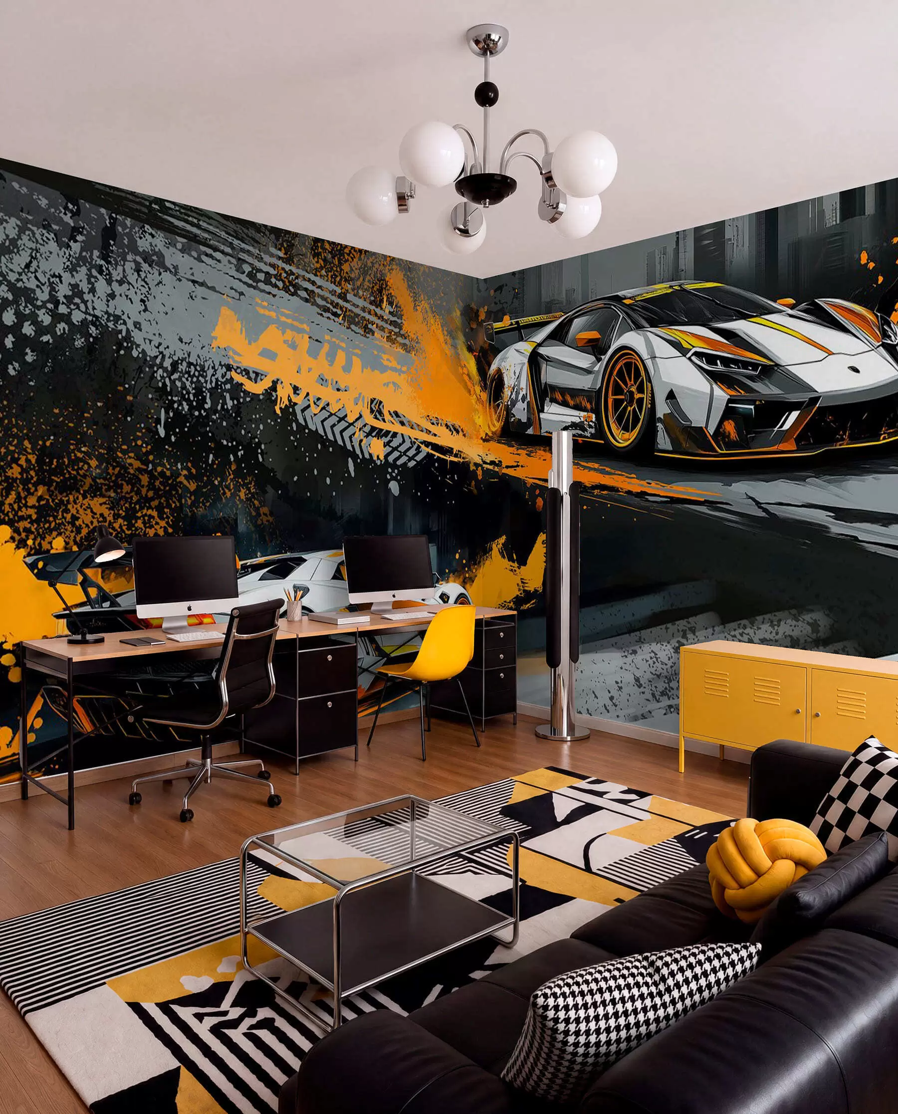 murais de parede carros desportivos dinâmicos, expressivos e de estilo Grange w03721