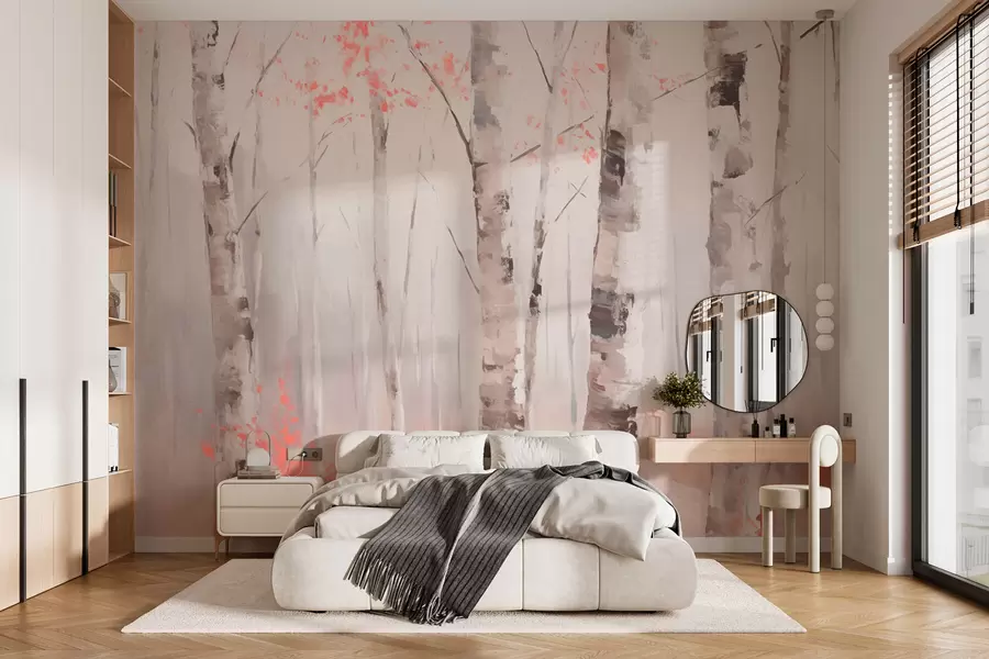 murais de parede Floresta de bétulas w03746